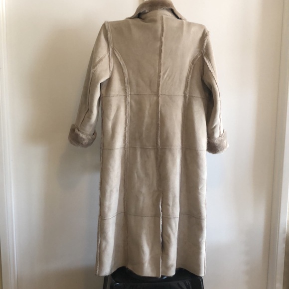 Fu Da New York Full Length Coat | Beautiful Faux Suede/Fur inside Coat. Size L - Picture 4 of 7